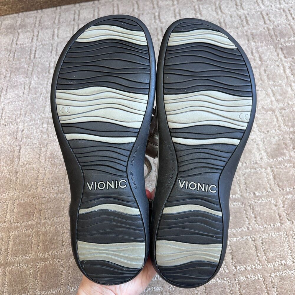 Vionic Julie II Floral Thong Sandals Women's 8 Silver Gray Comfort Orthopedic - Picture 6 of 6